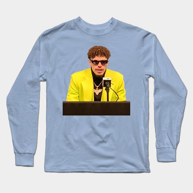 LaMelo Yellow Long Sleeve T-Shirt by StickyHenderson